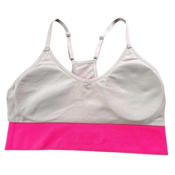 Pink Active Seamless Lightly Padded Lined Bralette Womens Size M Pink Gradient - Picture 8 of 11